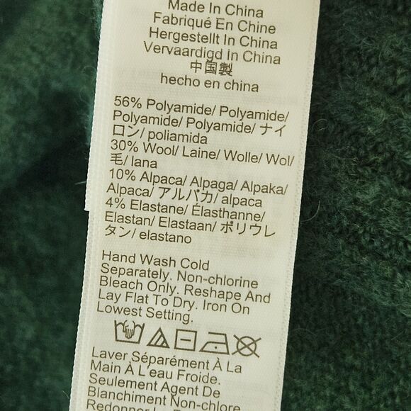 J.Crew Wool Alpaca Blend Turtleneck Sweater Small Soft Knit Oversized Green - Picture 8 of 9